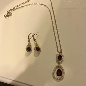 Ruby costume jewelry set.